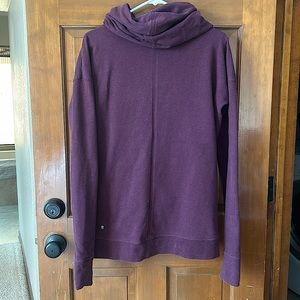 Lululemon Hoodie Womens Size 6 Bordeaux Drama Stress Less Funnel Neck Pullover